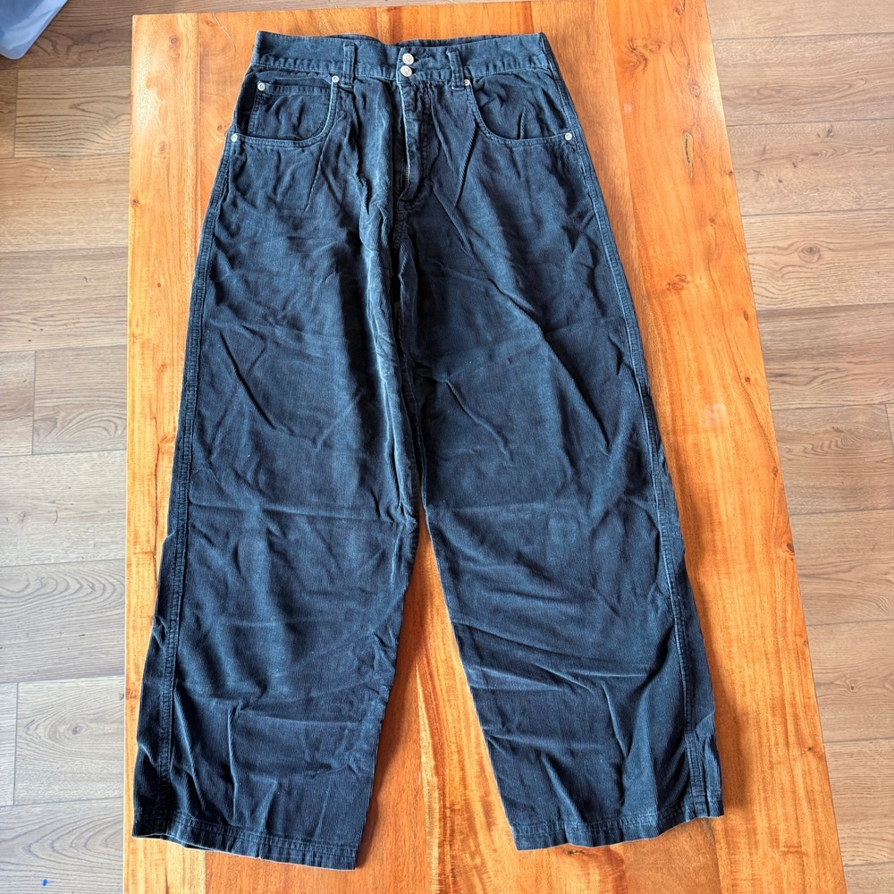 Vintage Ellemenno Women's Black Corduroy Baggy Pants Size 11